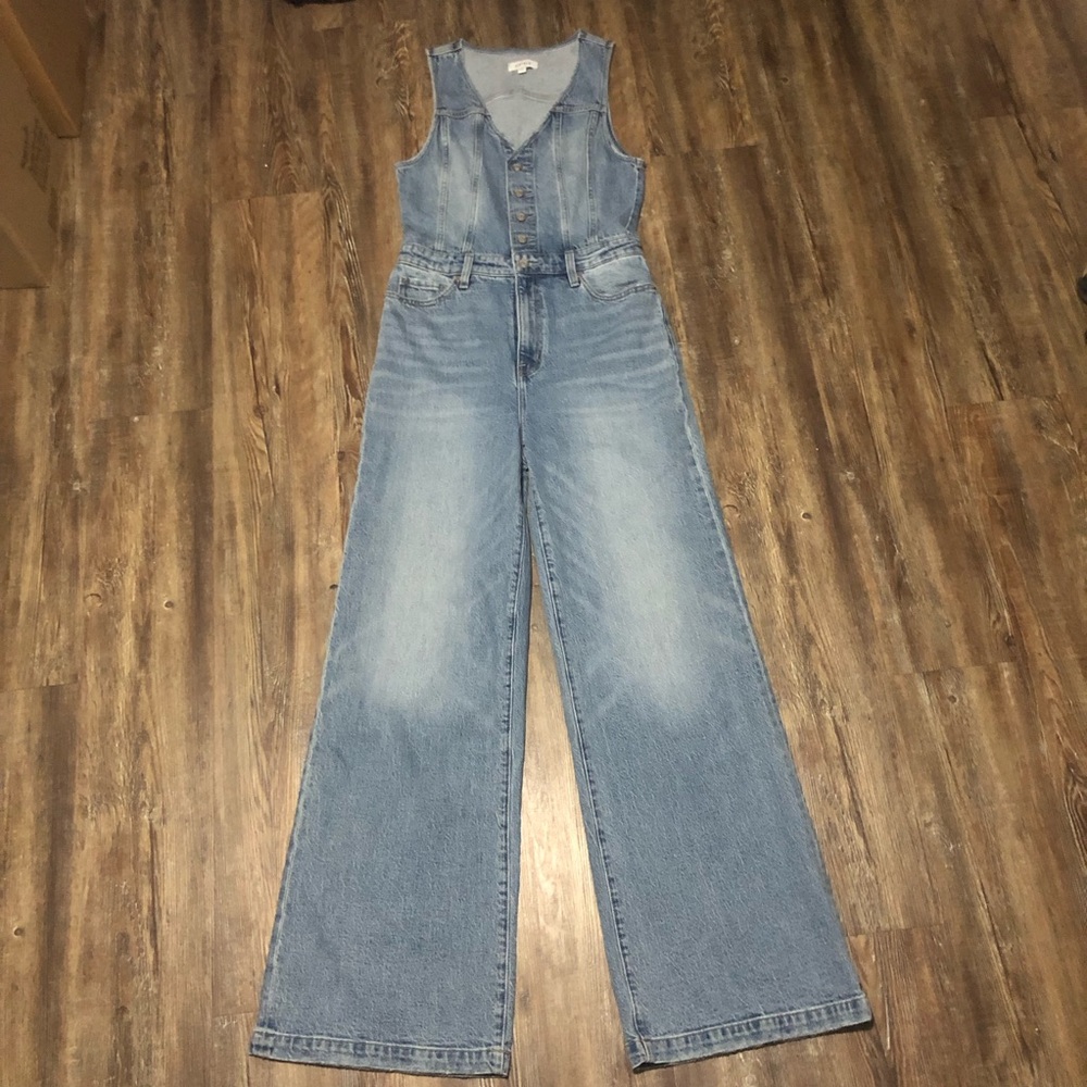 Pistola Aria Fitted Vest Wide Leg Jumpsuit Women's Medium Button Up Sleeveless